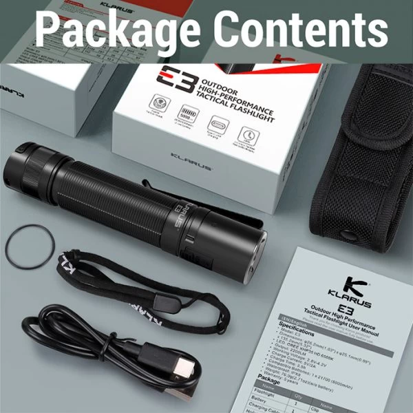Klarus E3 High Performance Flashlight | 2200 Lumens 5 Klarus E3 High Performance Flashlight | 2200 Lumens - Image 3